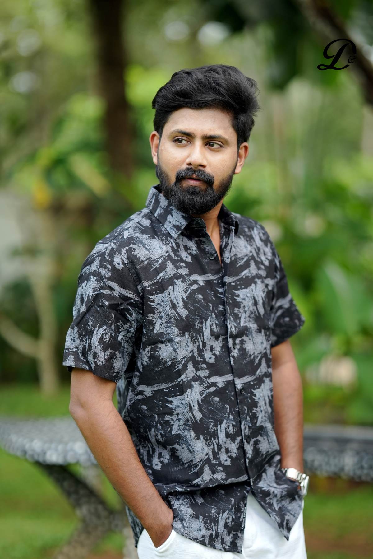 Midnight Texture Casual Shirt - Image 4